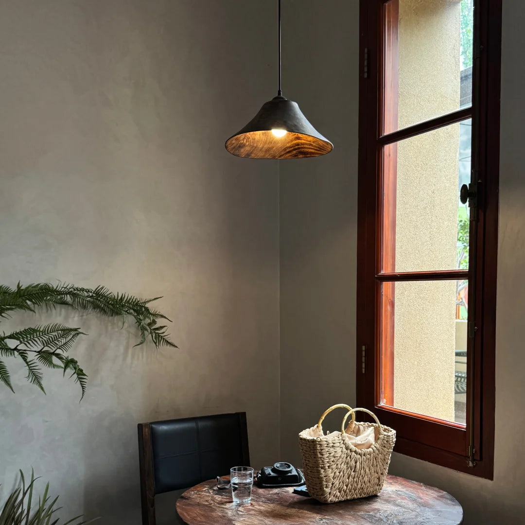 Wabi Cone Wood Pendant Light Glowryte