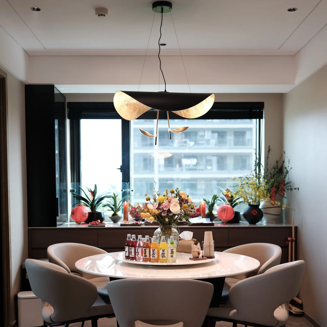 Luma Lederam Gold Foil Disc Pendant Glowryte