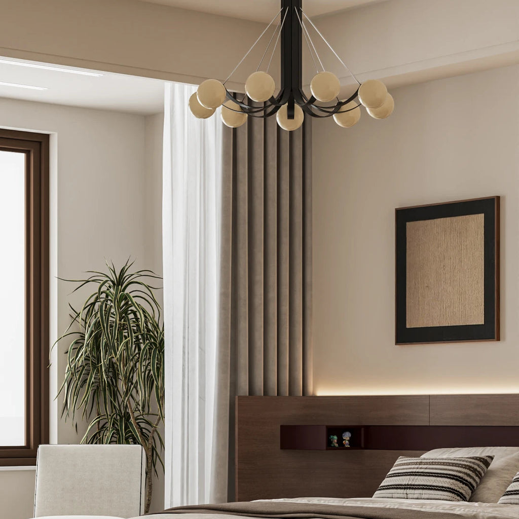 Orbit Arc 9-Light Chandelier Glowryte