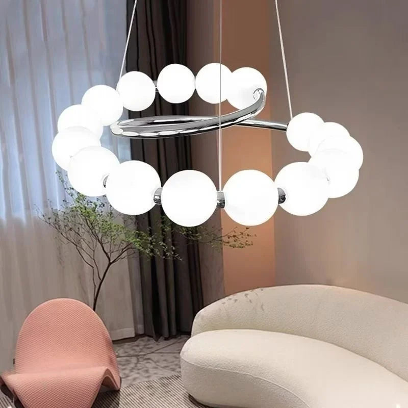 Plume Spiral Pearl Chandelier Glowryte