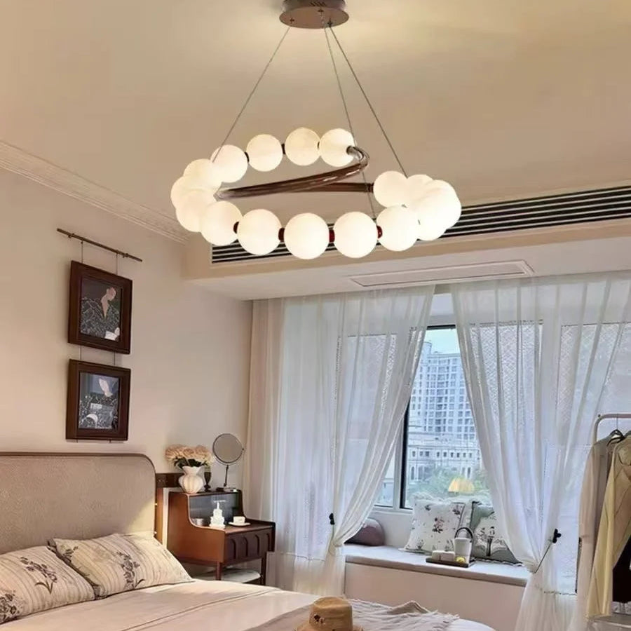 Plume Spiral Pearl Chandelier Glowryte