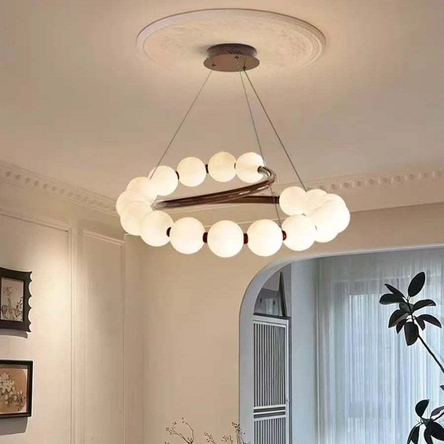 Plume Spiral Pearl Chandelier Glowryte