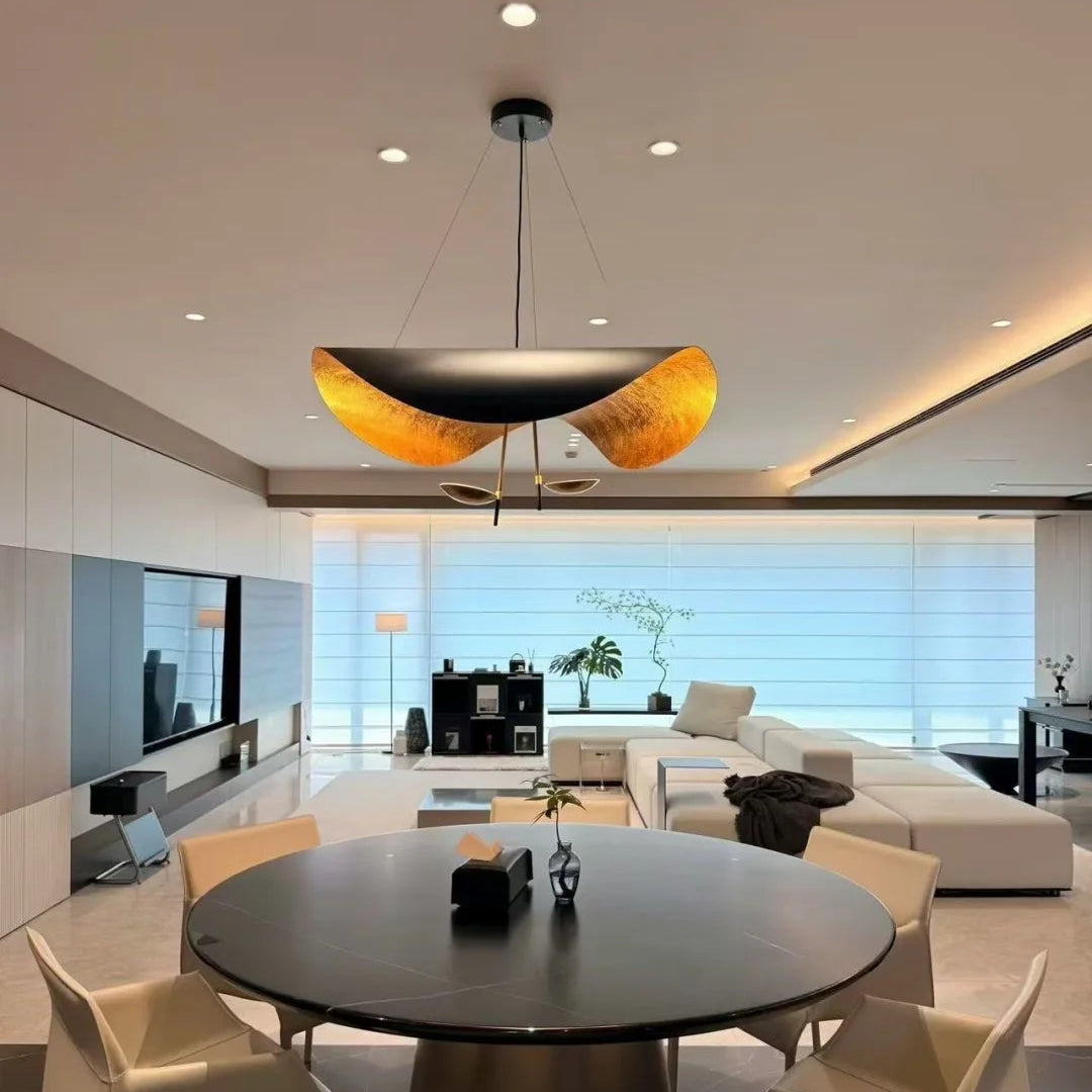 Luma Lederam Gold Foil Disc Pendant Glowryte