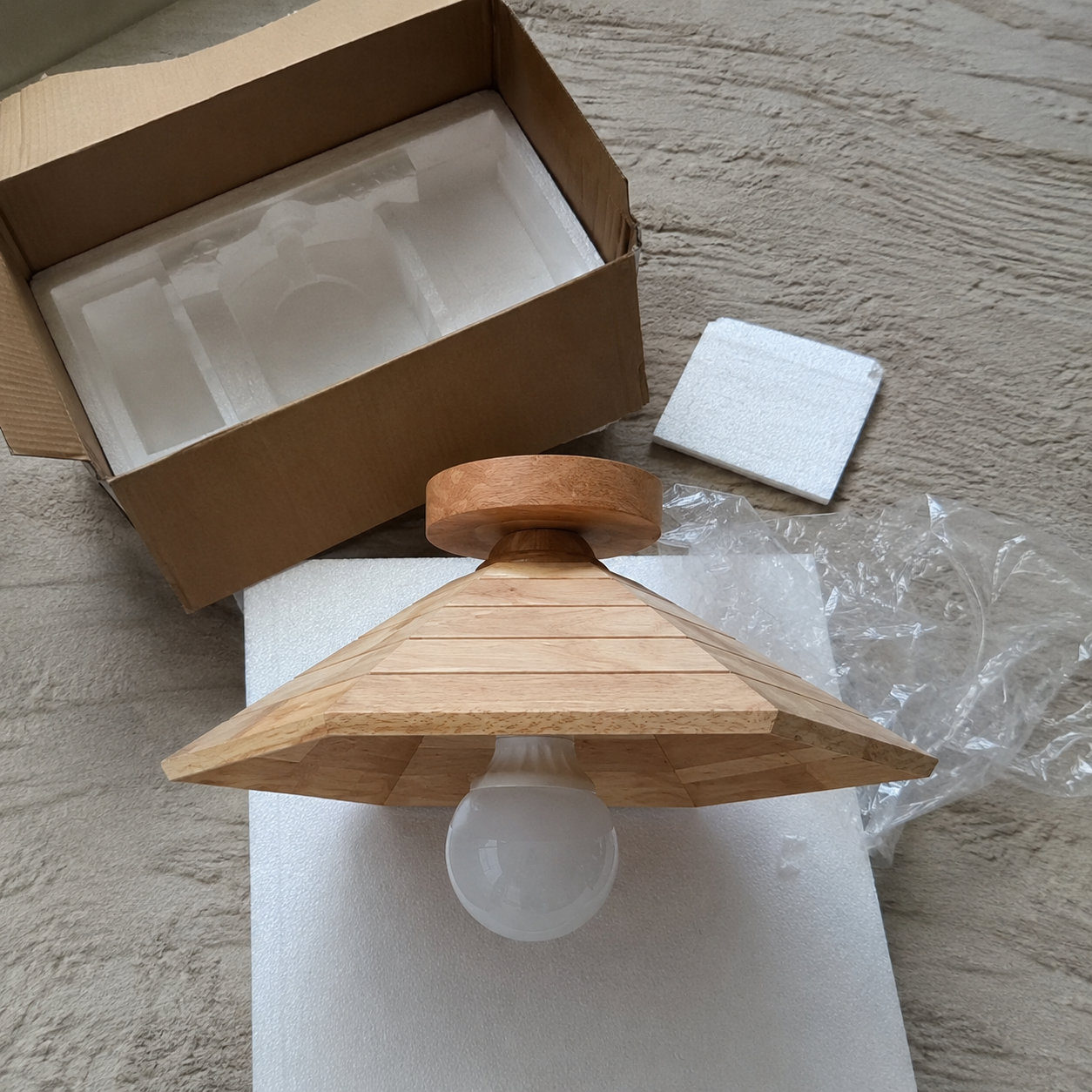 Wabi Wood Cap Flush Mount Glowryte