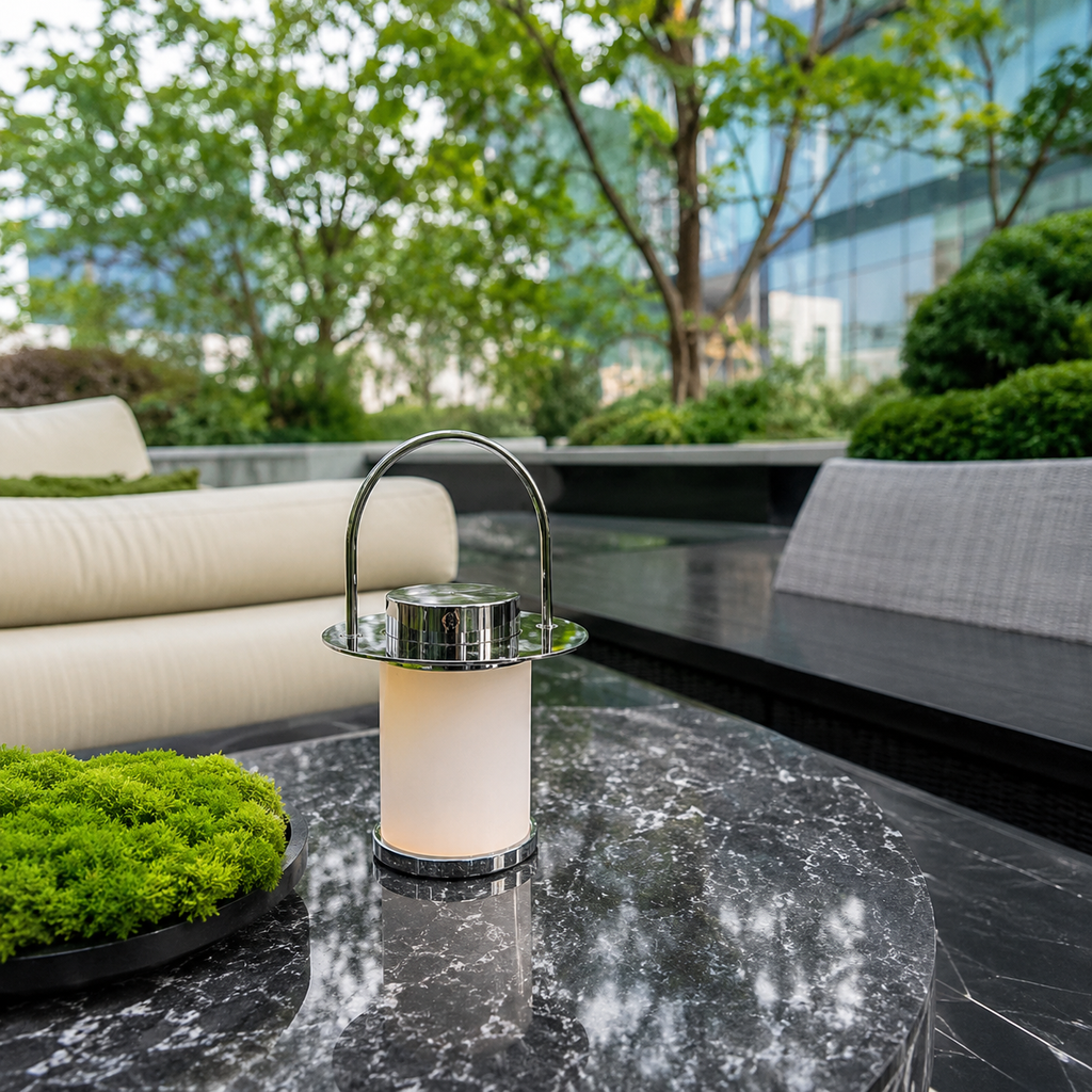 Temple Alabaster Lantern Table Lamp Glowryte