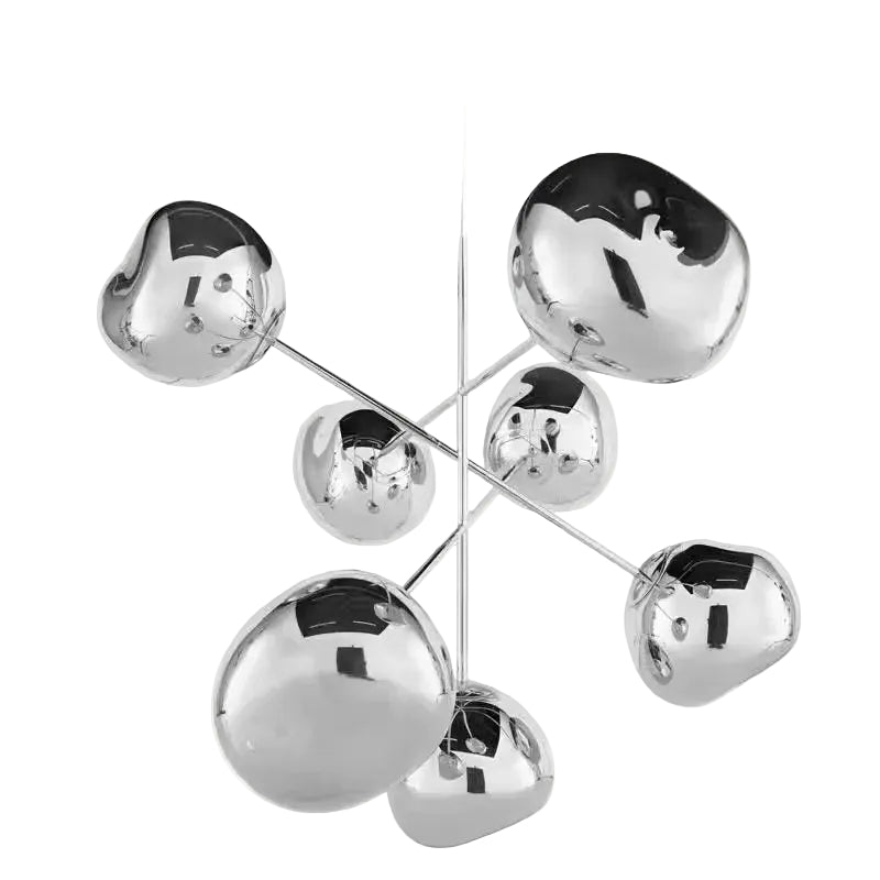 LAVA Orb Melt Chandelier Dia 39.3" × H 35.4“ (Dia 100 × 90 cm) Silver Glowryte