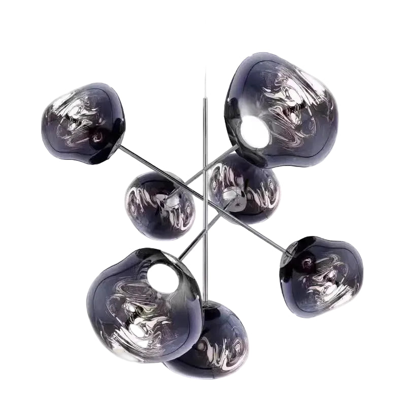 LAVA Orb Melt Chandelier Dia 39.3" × H 35.4“ (Dia 100 × 90 cm) Smoke Glowryte