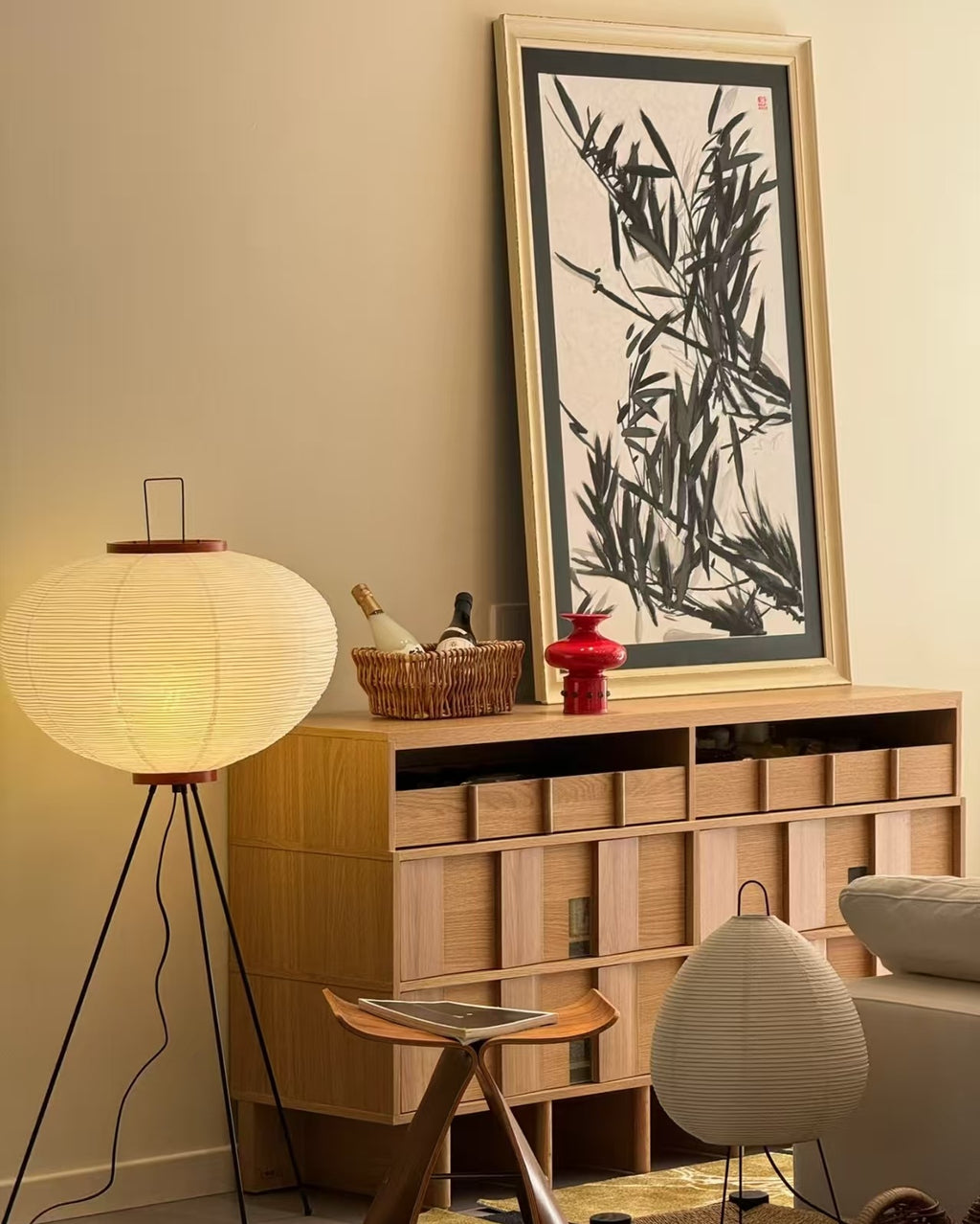 Akari Washi Globe Floor Lamp Glowryte