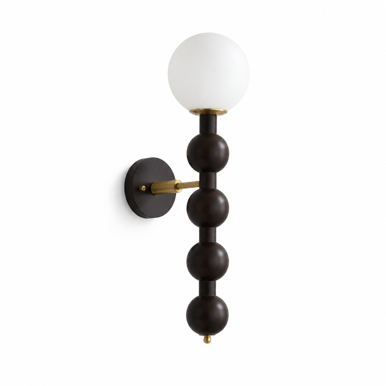 Bubbly Beaded Globe Wall Lamp W5.9"× D3.9" × H23.6" × BDia 9.1"(W15 × D 10 × H 60 × BDia 23 cm) Matte Black Glowryte