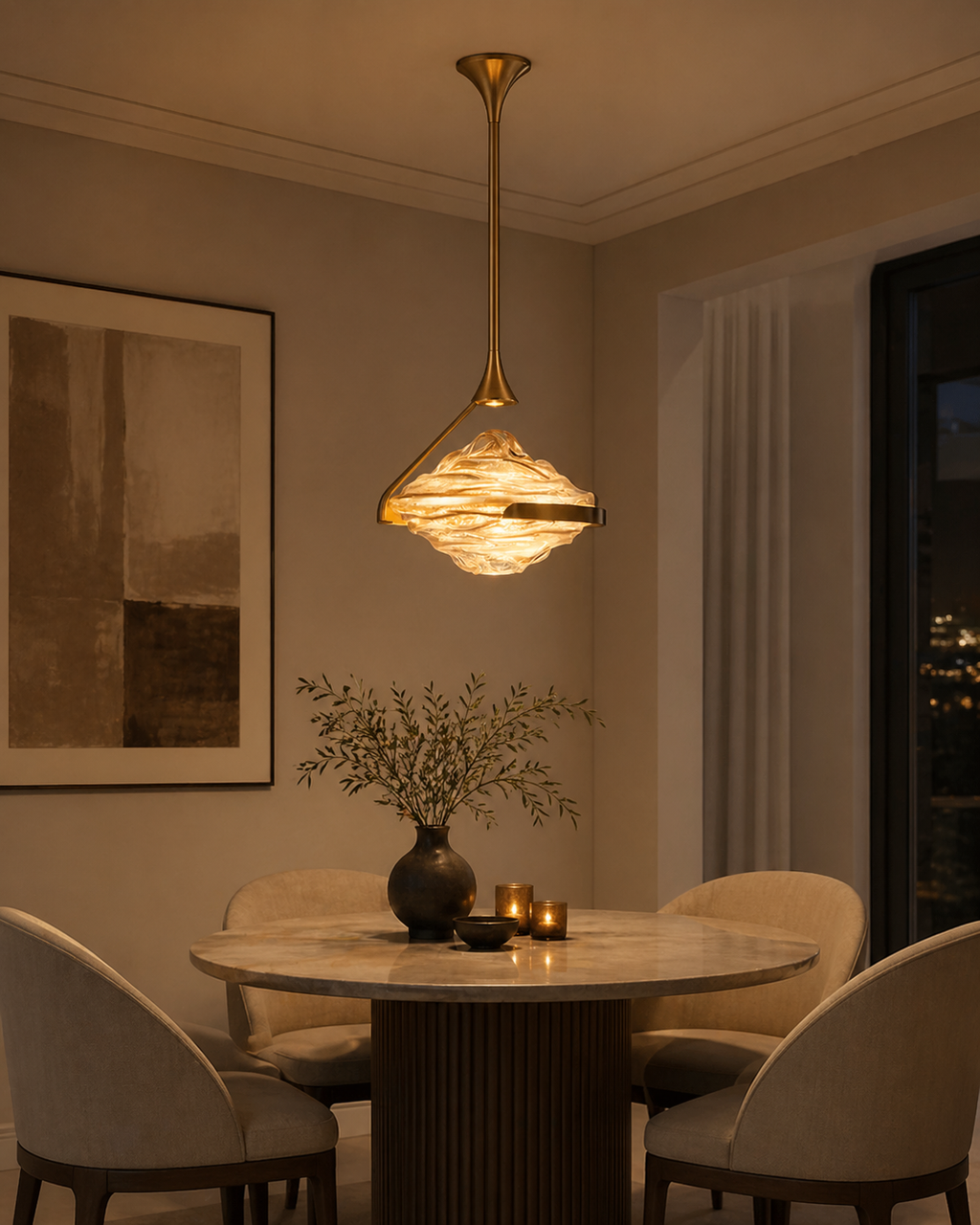 Sculptural Glass Pendant Light Glowryte