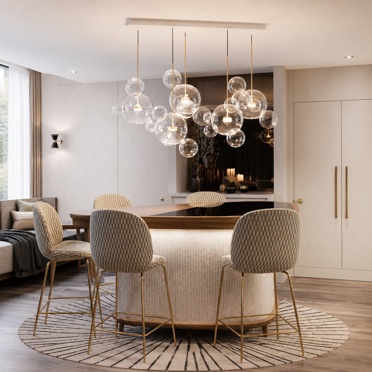 Cove Bubble Linear Chandelier Glowryte