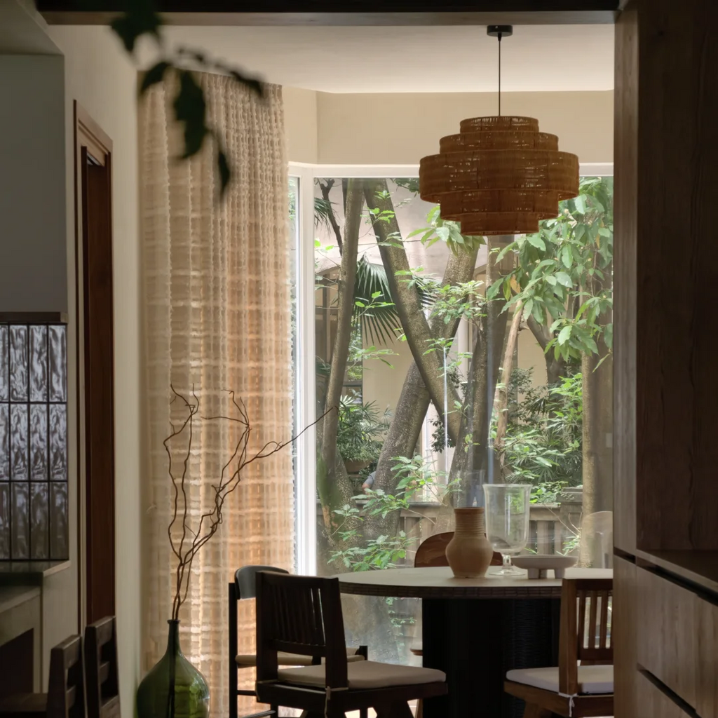 Kago Rattan Woven Pendant Light Glowryte