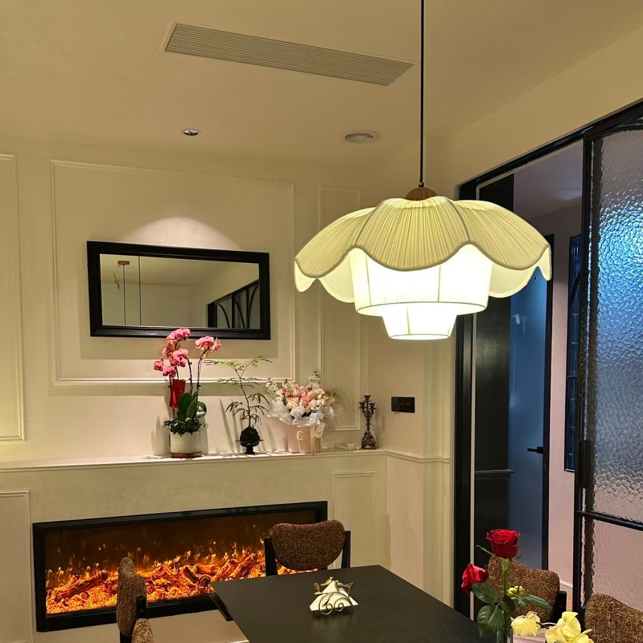 Fleur French Linen Pendant Light Glowryte