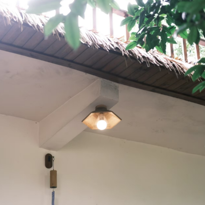 Wabi Wood Cap Flush Mount Glowryte