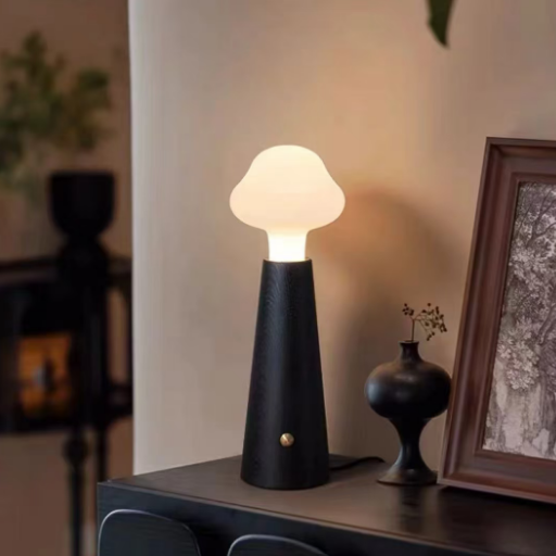 Cloud Glass Wood Table Lamp Glowryte