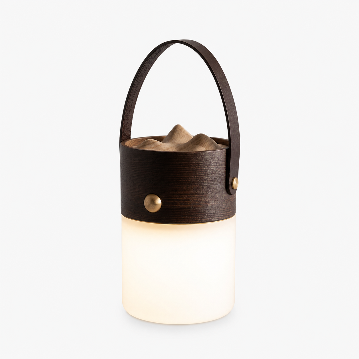 Wander Leather Handle Table Lamp Dia 3.9” × H 6.4“(Dia 10 × H 16.2 cm) Dark Glowryte