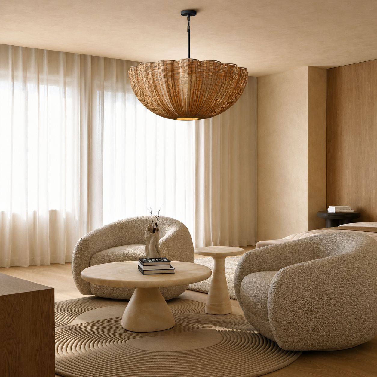 Soleil Rattan Pendant Glowryte