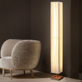 Luma Veil Floor Lamp H 47.2" × W 5.5" (H 120 × W 16 cm) Off-White Natural Wood Glowryte