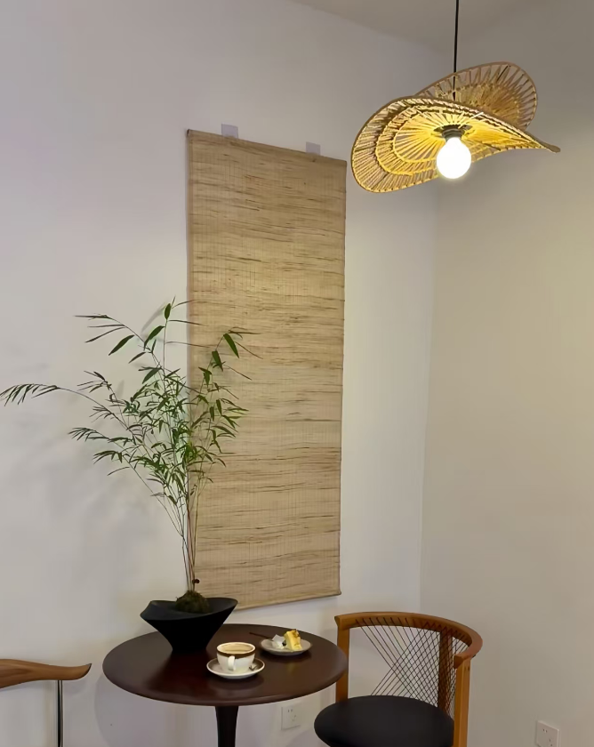 Natural Woven Fringe Pendant Light Glowryte