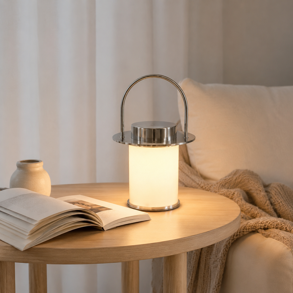 Temple Alabaster Lantern Table Lamp Glowryte
