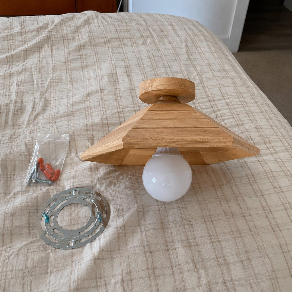 Wabi Wood Cap Flush Mount Glowryte