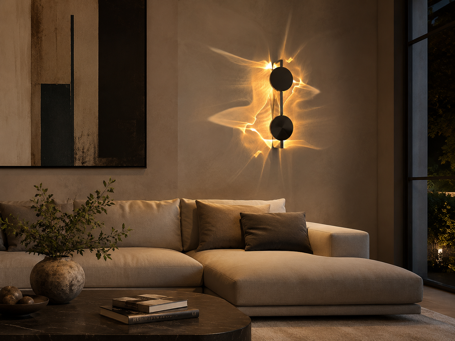 Chrome Double-Head Wall Sconce Dia 3.9" × W 3" × H 15" (Dia 10 × W 7.5 × H 38 cm) Silver Glowryte