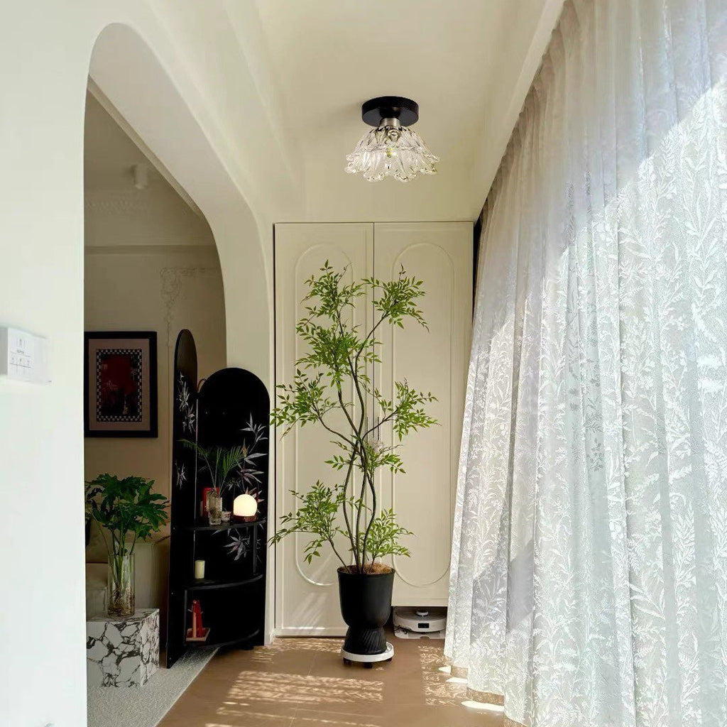 Petal Glass Semi-Flush Ceiling Light Glowryte