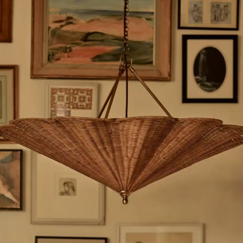 Soleil Rattan Umbrella Pendant Glowryte