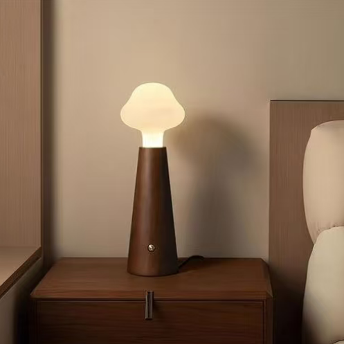 Cloud Glass Wood Table Lamp Glowryte