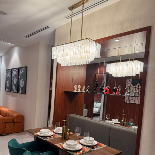 Shell Tiered Rectangle Chandelier Glowryte
