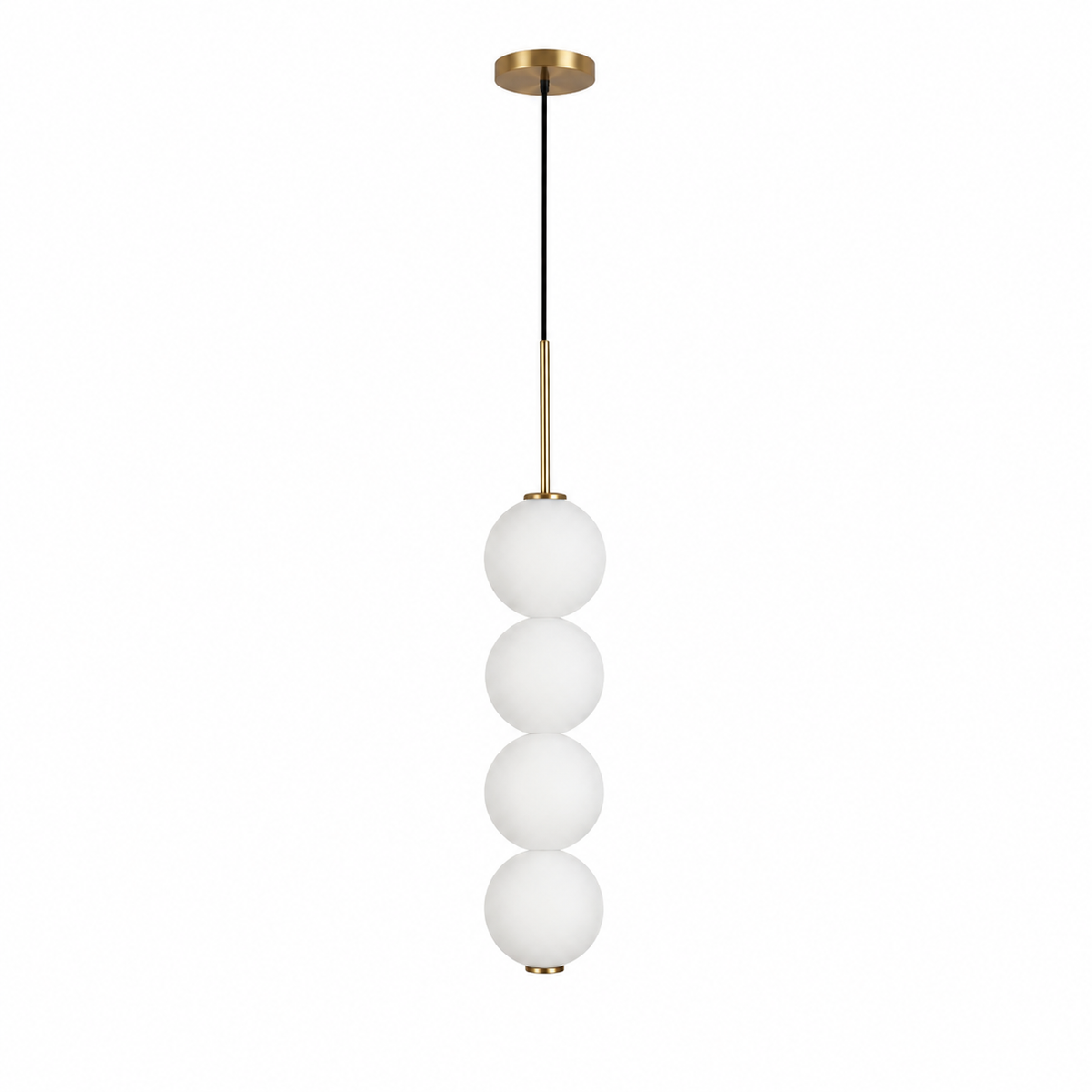 Elen Modern Pendant Light 4-Globes: L 17.7" × 3.9” (L 45 × W 10 cm) Brass Glowryte