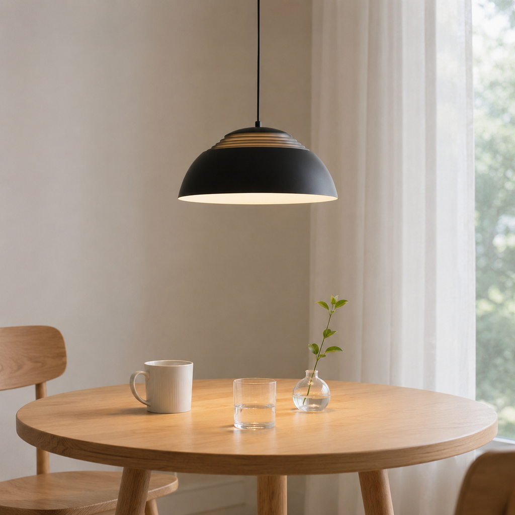 Luma Modern Pendant Light Small Black Glowryte