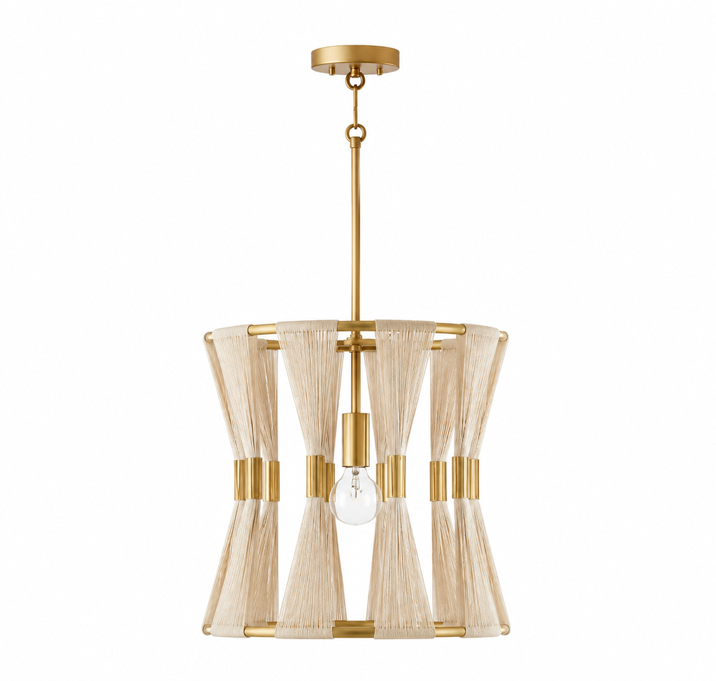 White Slatted Hourglass Pendant Light Dia 12.25" × H 14" (Dia 31 × H 35.5 cm) White Glowryte