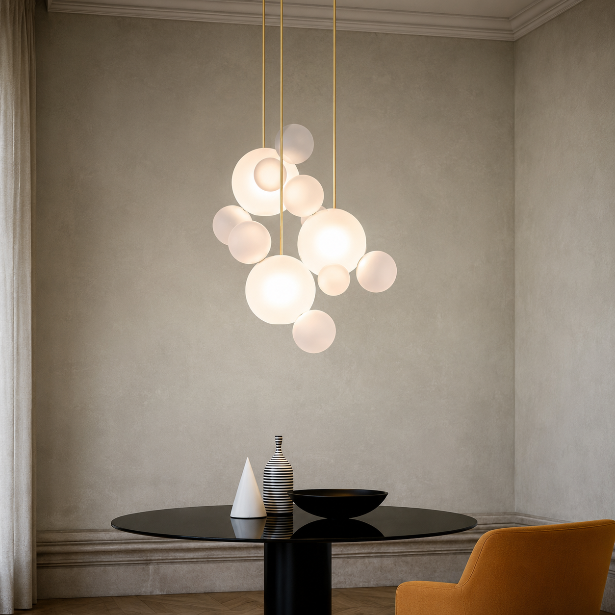 Cove Bubble Linear Chandelier Glowryte