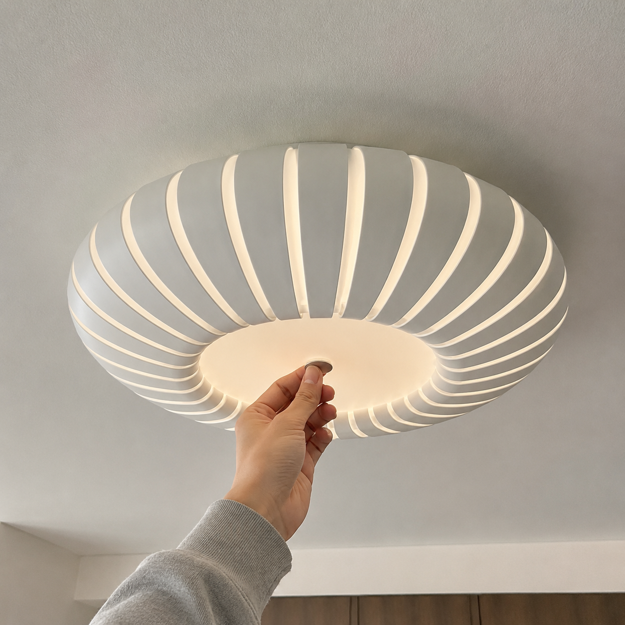 Cove Ribbed Flush Mount Glowryte