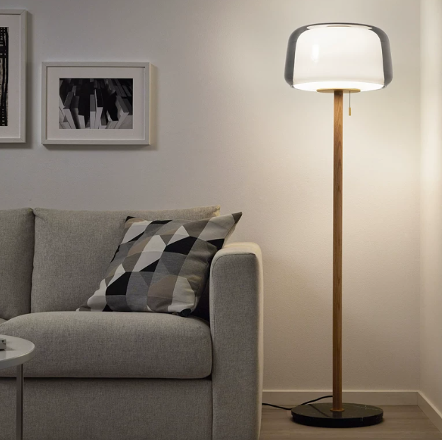 Cove Floor Lamp Dia 11.8" × H 58.3” （Dia 30 × H 148 cm） Smoke Gray Glowryte