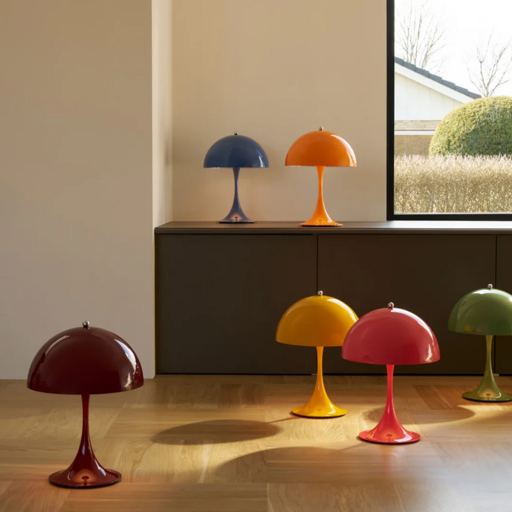 Panthella Mushroom Table Lamp Dia 6.3" × H 9.4" (Dia 16 × H 24 cm) Orange THOMSON