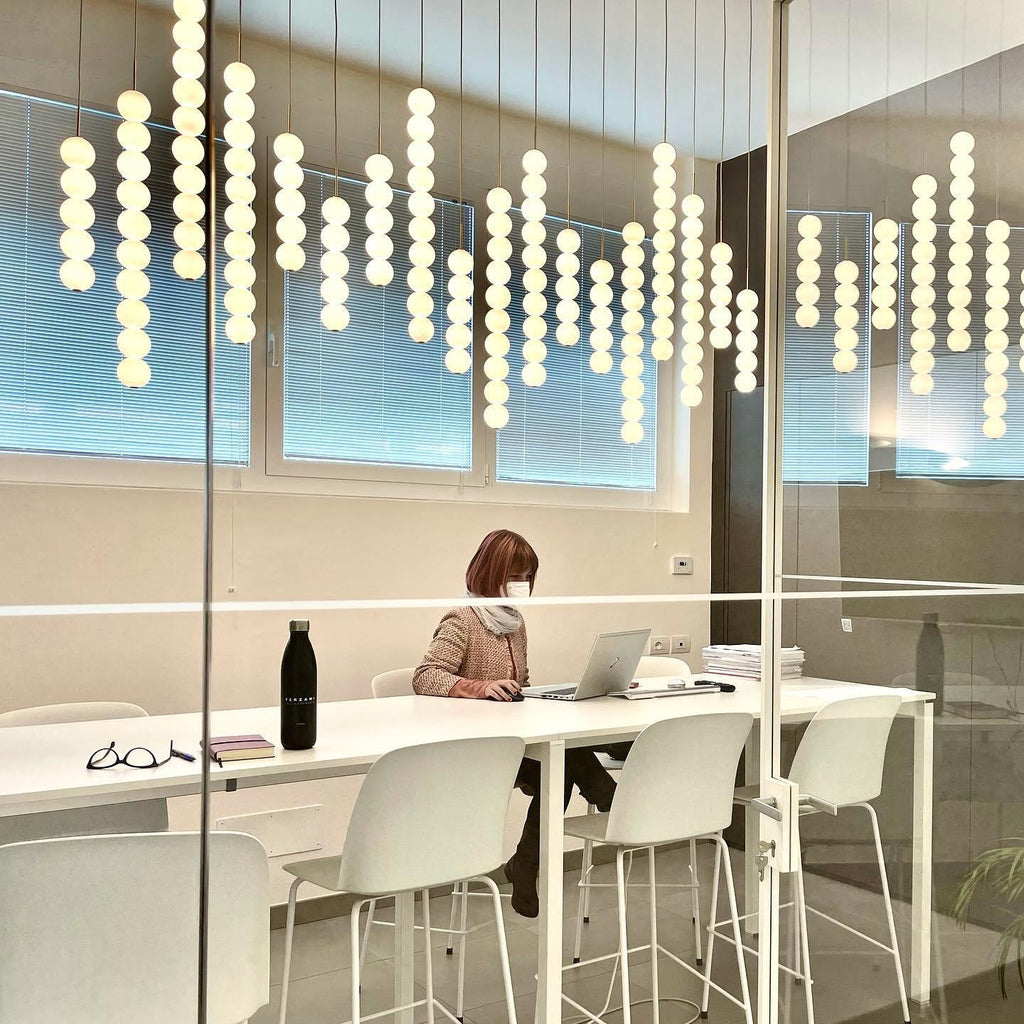 Elen Modern Pendant Light 8-Globes: L 30.3" × 3.9” (L 77 × W 10 cm) Brass Glowryte