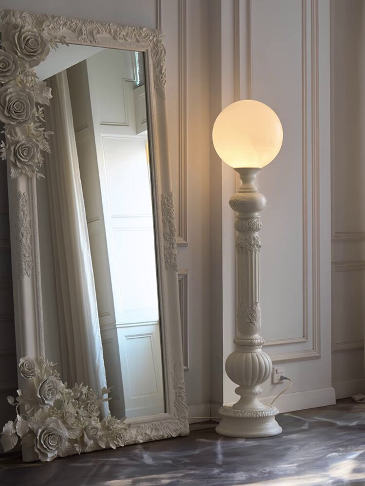 Alba Modern Floor Lamp Dia 13.8″ × H 65″ （Dia 35 × H 165 cm） White Glowryte
