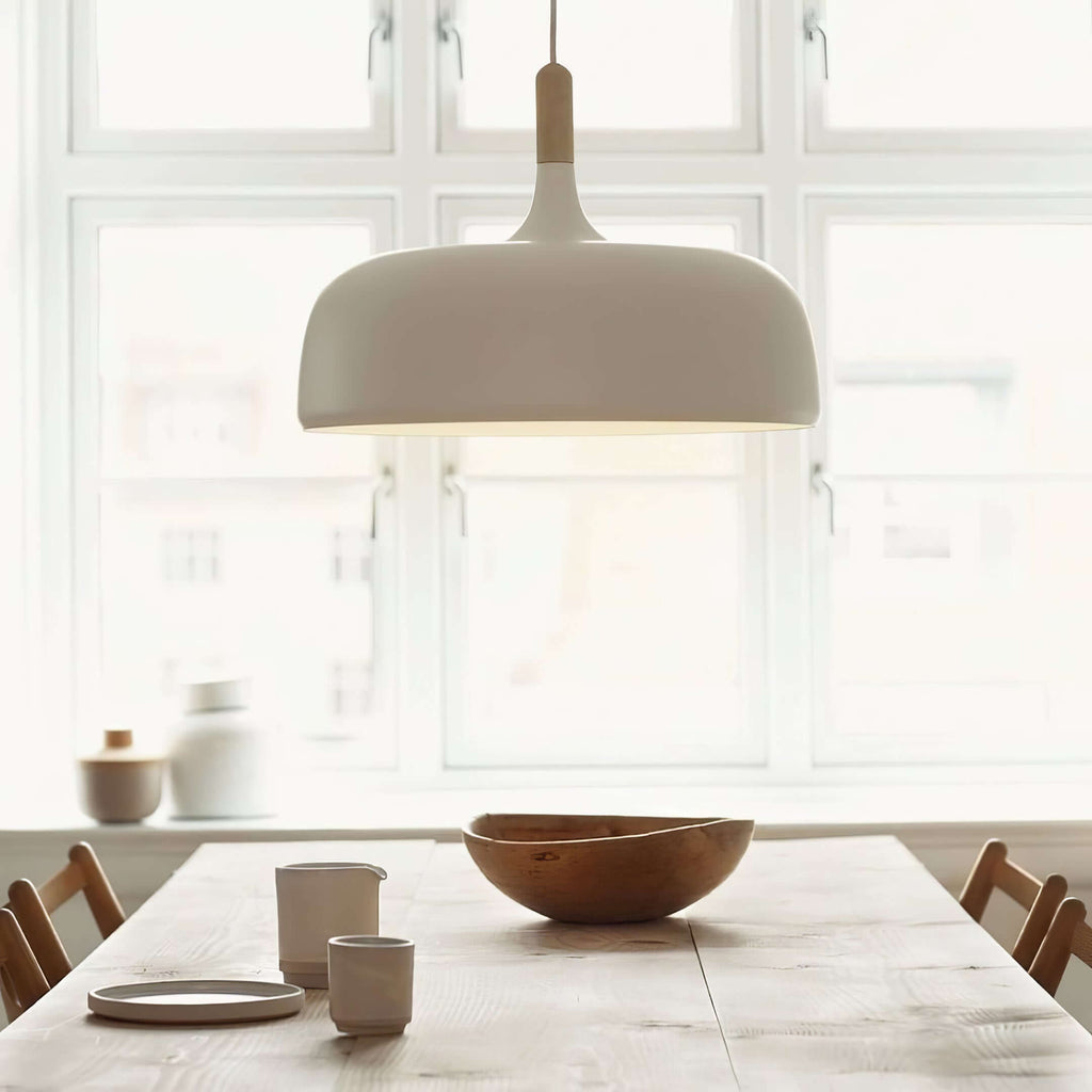 Acorn Pendant Light Dia 18.5" × H 14.1" (Dia 47 × H 36 cm) White Glowryte