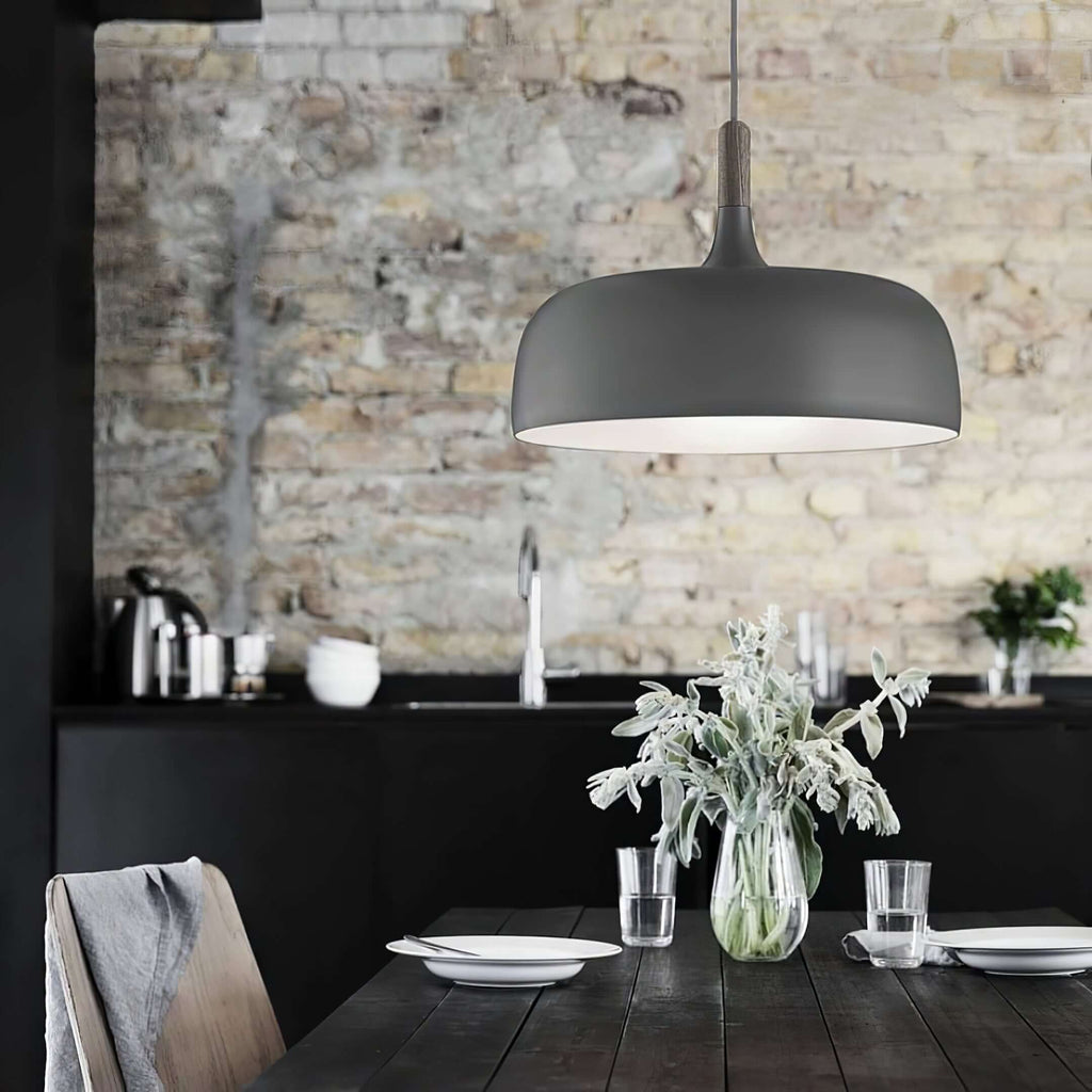 Acorn Pendant Light Dia 18.5" × H 14.1" (Dia 47 × H 36 cm) Black Glowryte