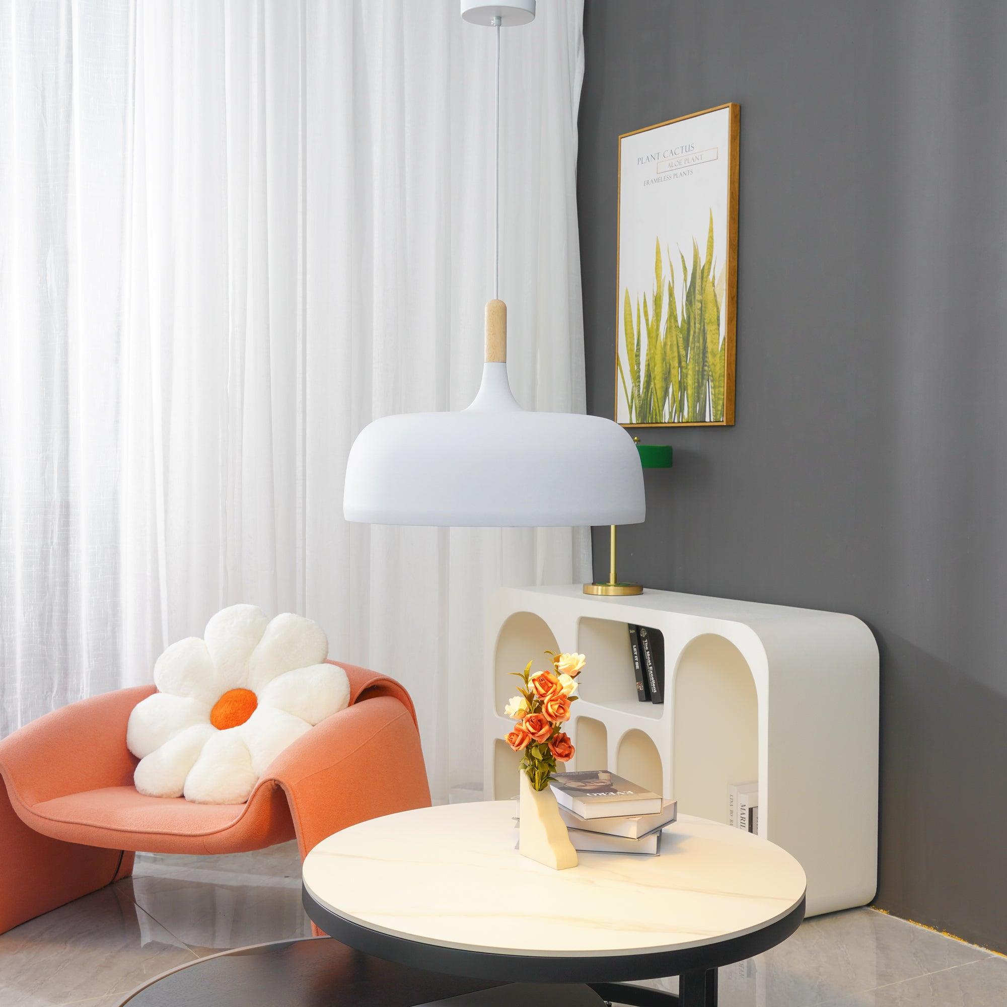 Acorn Pendant Light Dia 12.6" × H 9.8" (Dia 32 × H 25 cm) White Glowryte