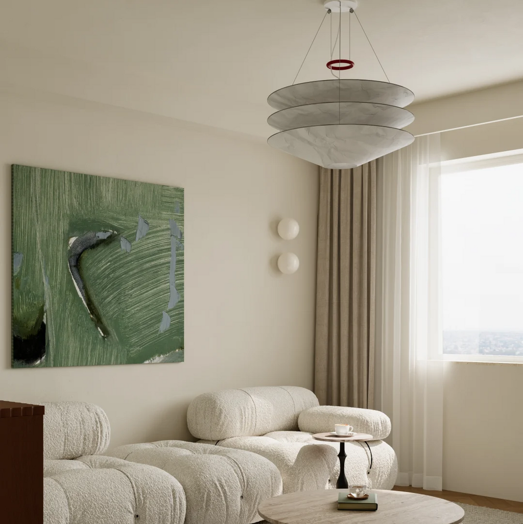 Aera Floatation Tiered Paper Pendant Light Glowryte