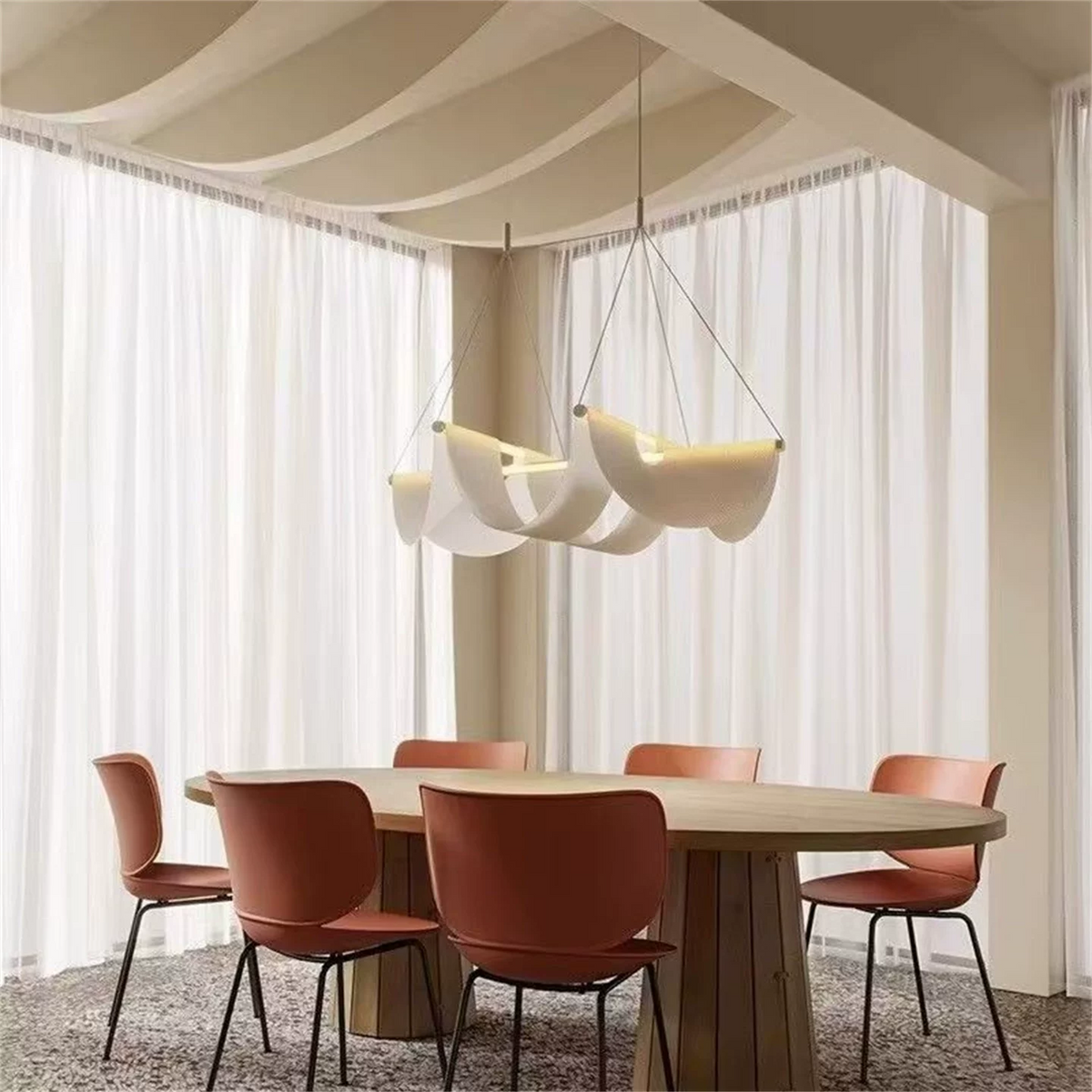 Aeris Sculptural Curved Pendant Light Glowryte
