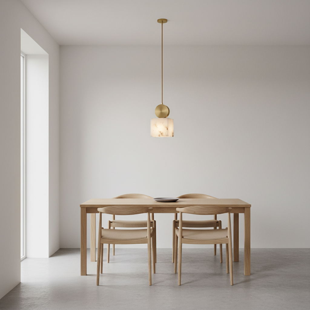 Luma Cube Alabaster Pendant Light Glowryte