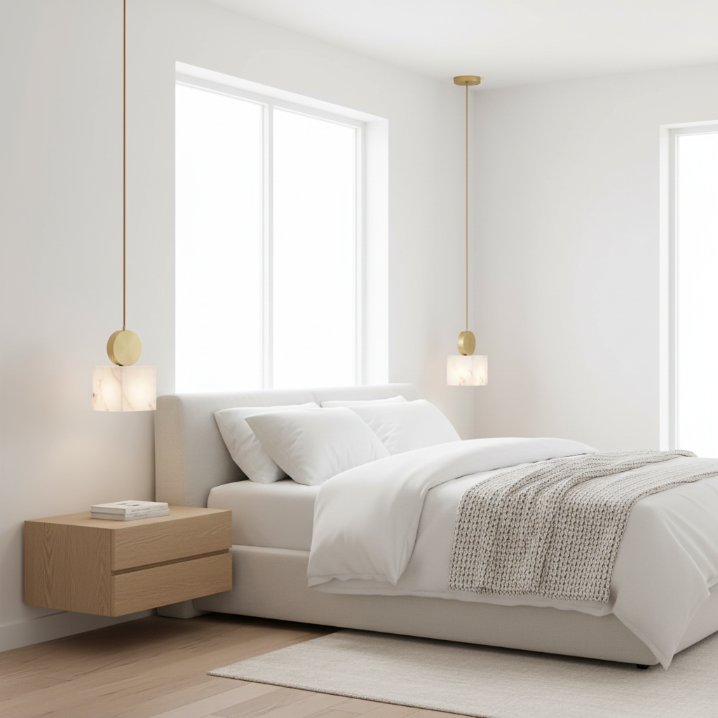 Luma Cube Alabaster Pendant Light Glowryte