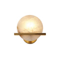 Luma Globe Sconce Dia 9.8" × H 5.9" (Dia 25 × H 15 cm) Brass + White Glowryte
