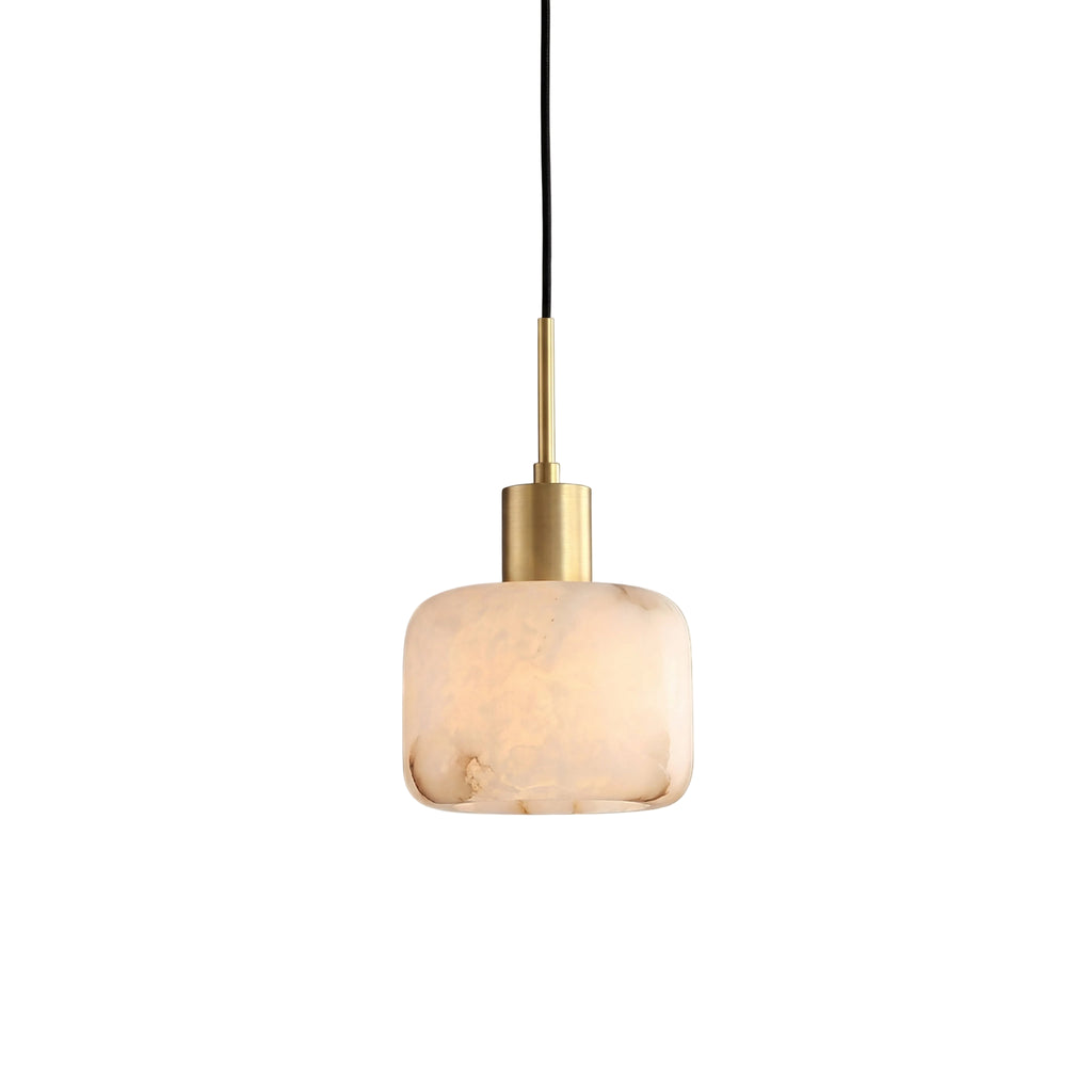 Luma Organic Pendant D 6.7" × H 8.2" (D 17 × H 21 cm) Brass + White Glowryte