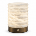Alva Fluted Alabaster Cordless Table Lamp Glowryte