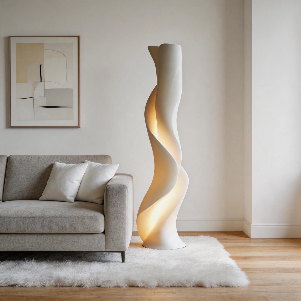 Aria Sculptural Ribbon Floor Lamp Glowryte